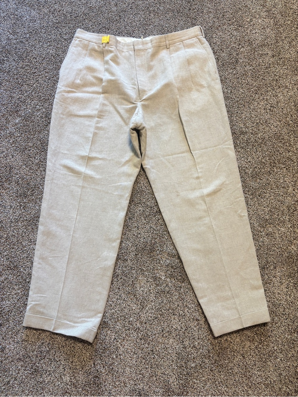 Lands’ End Men Linen/ Cotton Blend Pants khaki size 40 x 32 casual lightweight